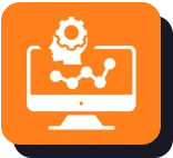 Orange lightbulb icon on a purple background