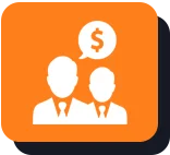 Orange lightbulb icon on a purple background