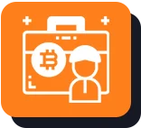 Orange lightbulb icon on a purple background