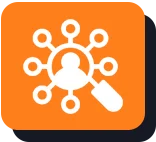 Orange lightbulb icon on a purple background