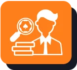 Orange lightbulb icon on a purple background