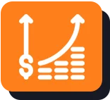 Orange lightbulb icon on a purple background