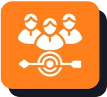 Orange lightbulb icon on a purple background