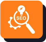 Orange lightbulb icon on a purple background