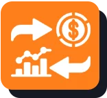 Orange lightbulb icon on a purple background