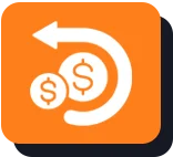 Orange lightbulb icon on a purple background