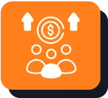 Orange lightbulb icon on a purple background