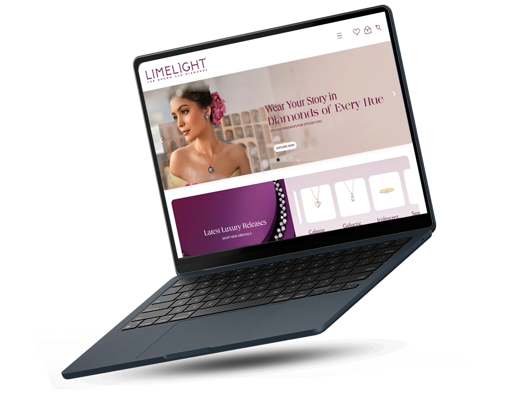 Woman in purple, looking right, HYDROWORX logo below.